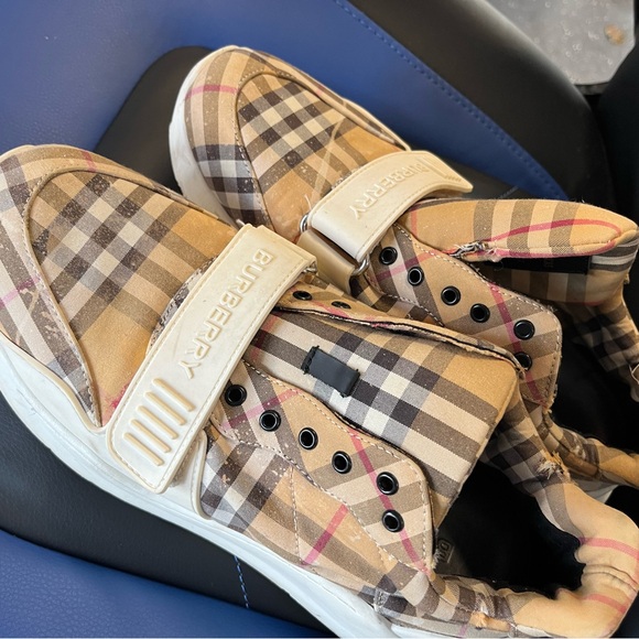 BURBERRY Regis Check Trainer Sneakers size 10 - Picture 3 of 7